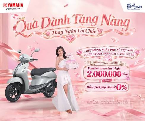 Khuyến Mãi Yamaha Grande Tháng 10/2026 – Ưu Đãi Đến 2 Triệu Đồng