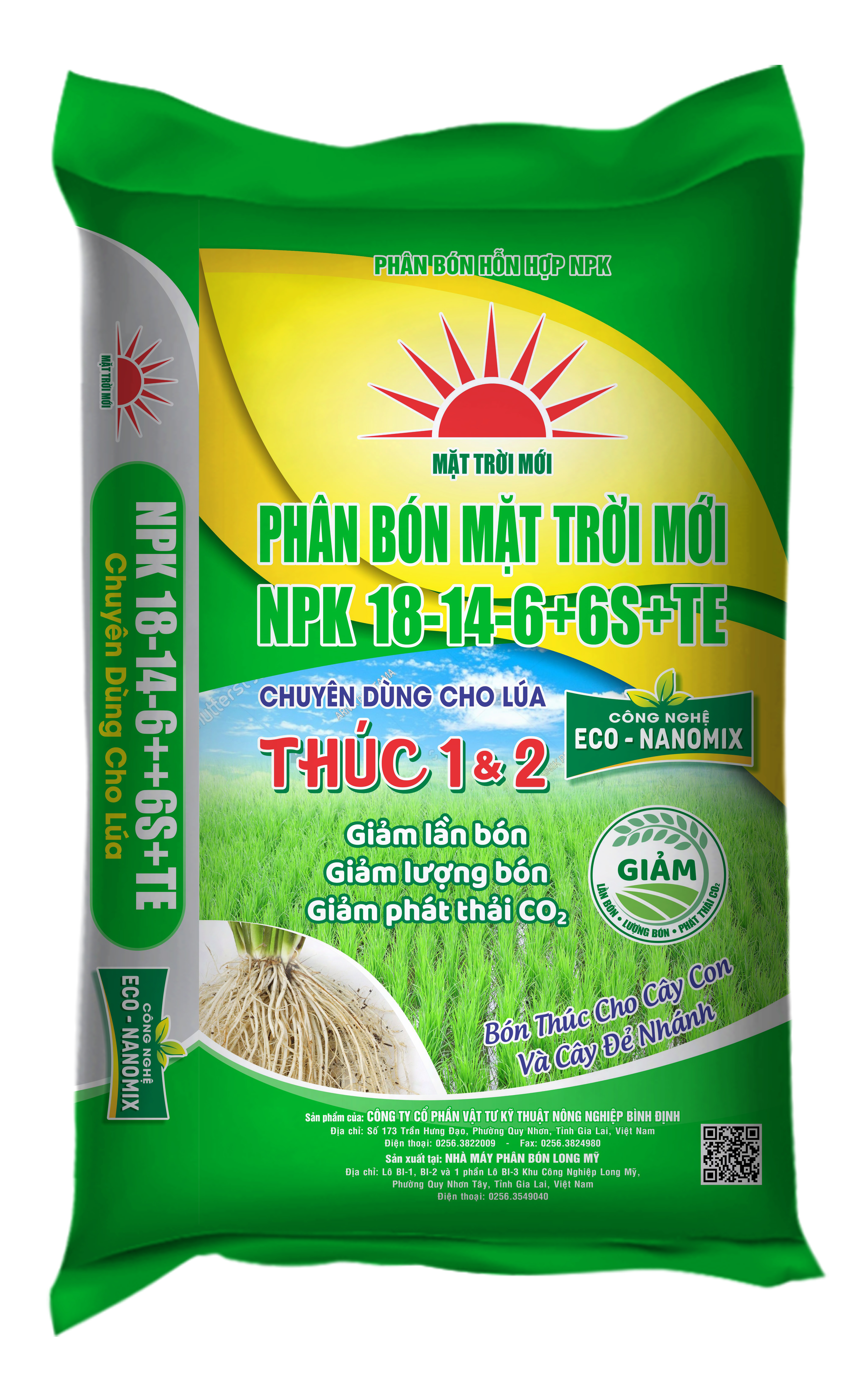 PHÂN BÓN MẶT TRỜI MỚI NPK 18-14-6+6S+TE