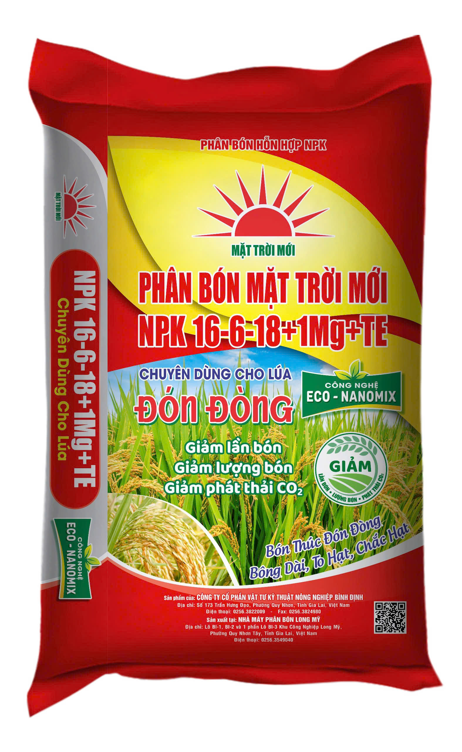 PHÂN BÓN MẶT TRỜI MỚI NPK 16-6-18+1Mg+TE
