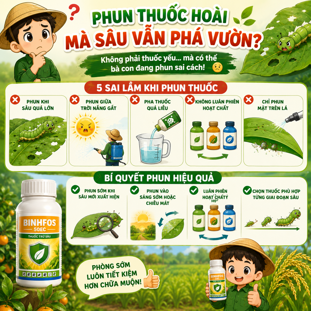 Phun thuốc liên tục nhưng sâu vẫn không chết? Nhà vườn có thể đang mắc sai lầm này