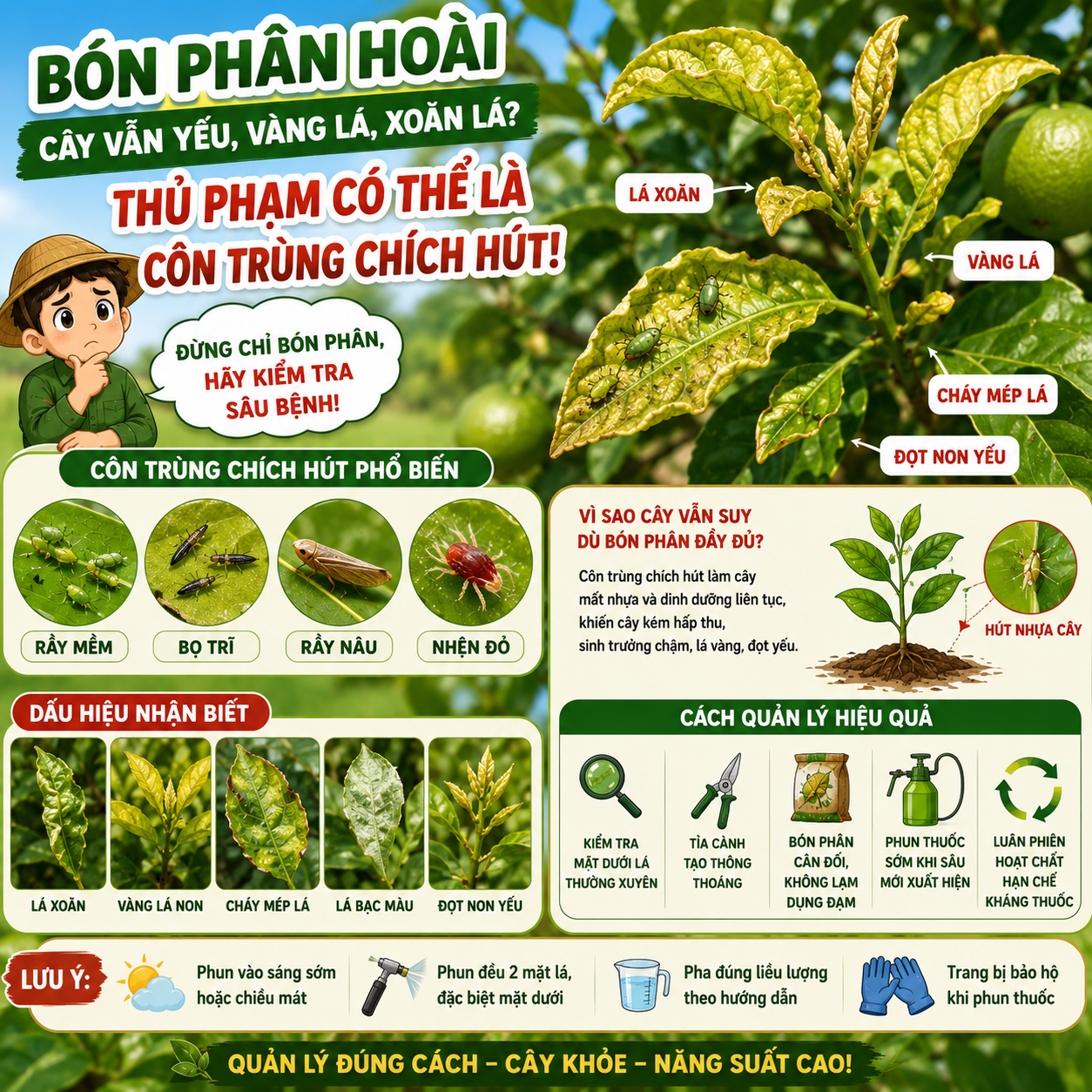 Bón phân hoài cây vẫn yếu? Có thể côn trùng đang hút dinh dưỡng mỗi ngày!