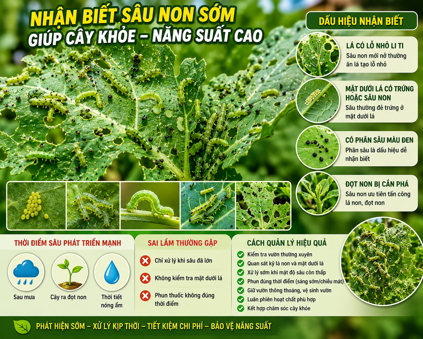 Cách nhận biết sâu non mới nở để xử lý hiệu quả hơn cho cây trồng