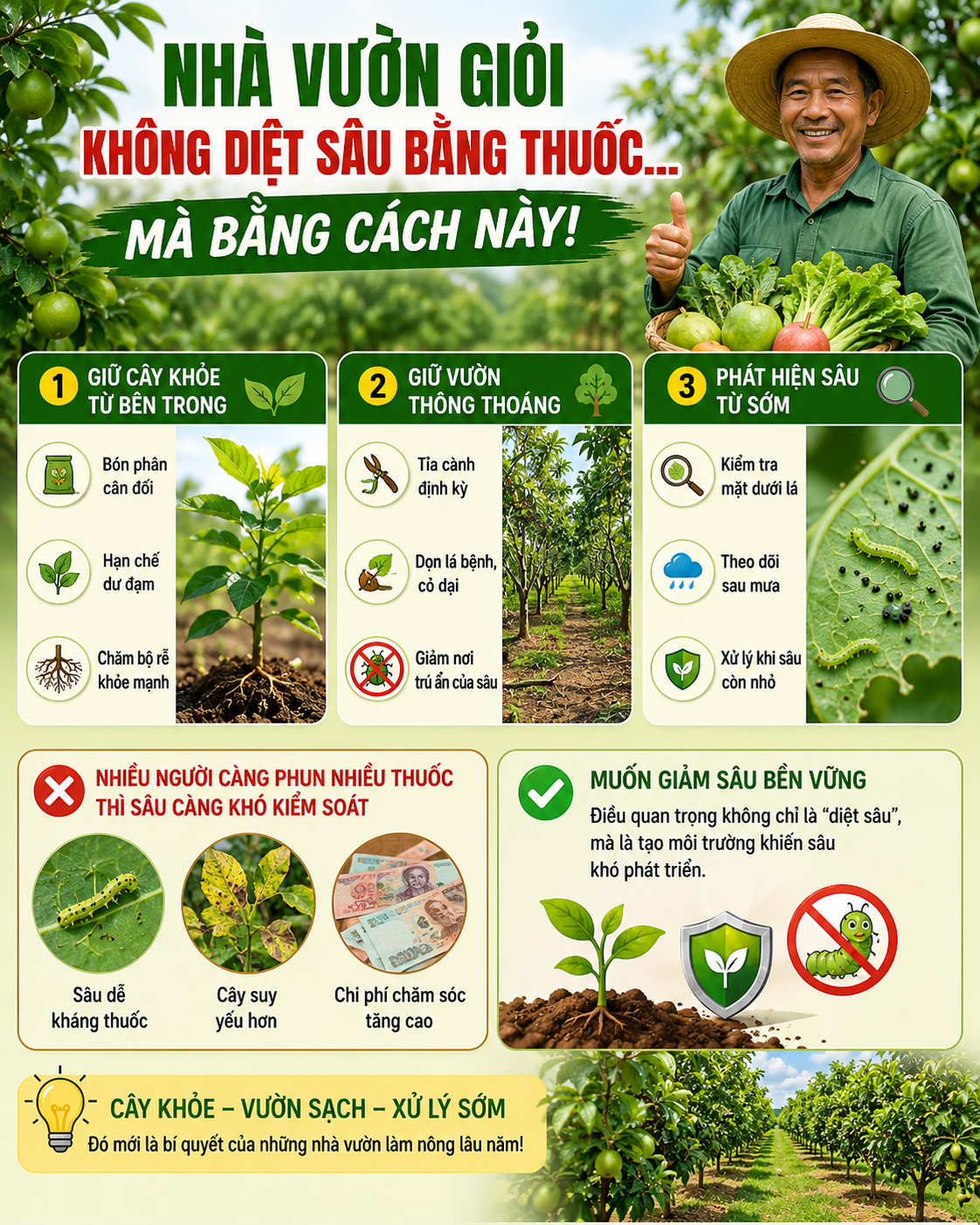 Nhà vườn giỏi không diệt sâu bằng thuốc… mà bằng cách này