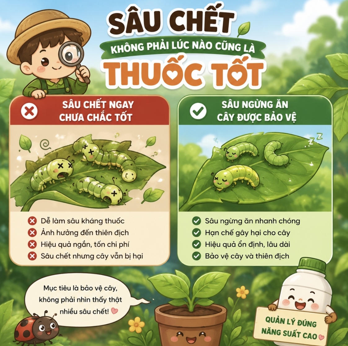 Sâu chết không phải lúc nào cũng là thuốc tốt – Góc nhìn mà nhiều nhà vườn thường bỏ qua