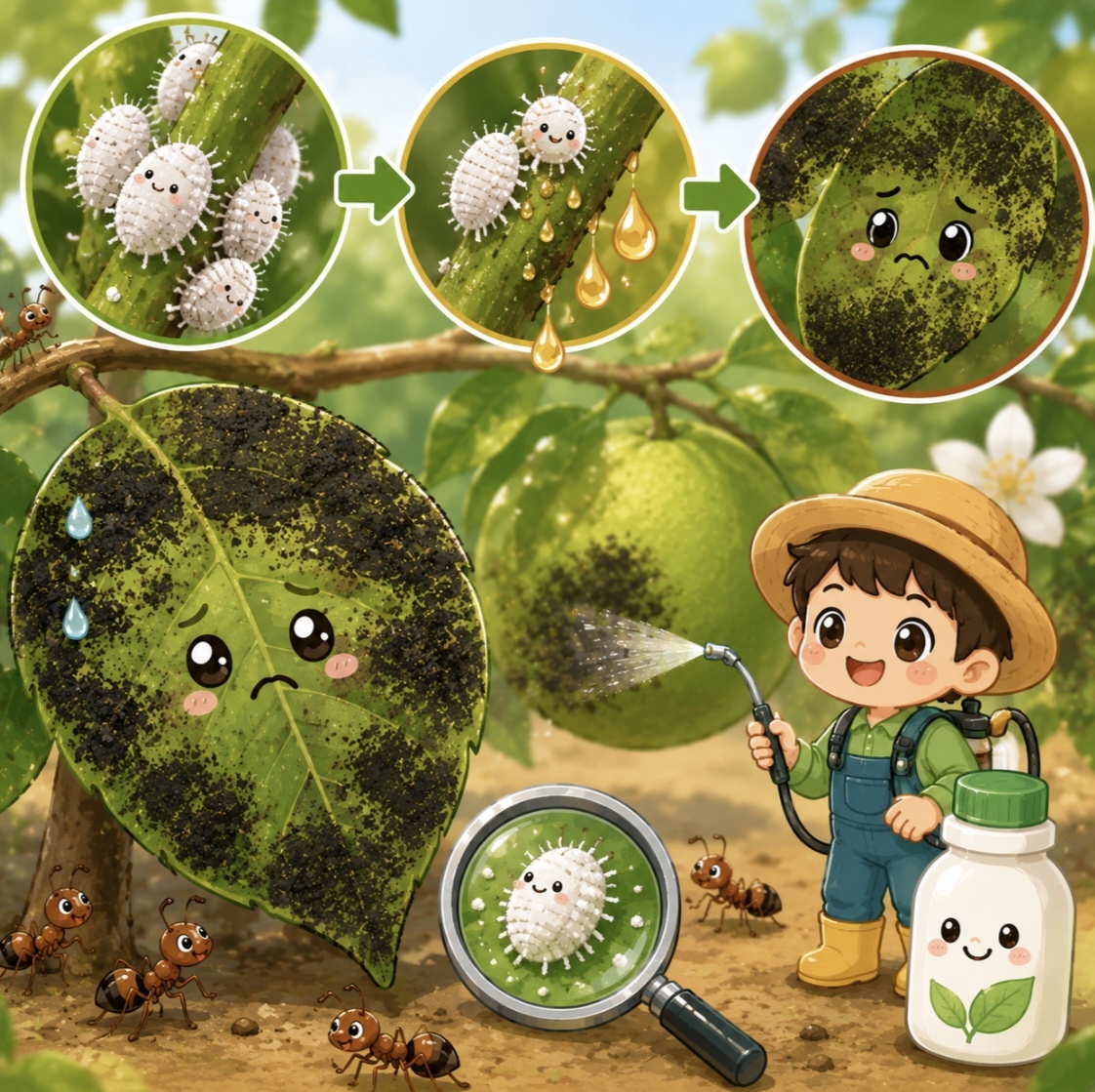 Nấm bồ hóng xuất hiện vì đâu? Thủ phạm có thể là rệp sáp