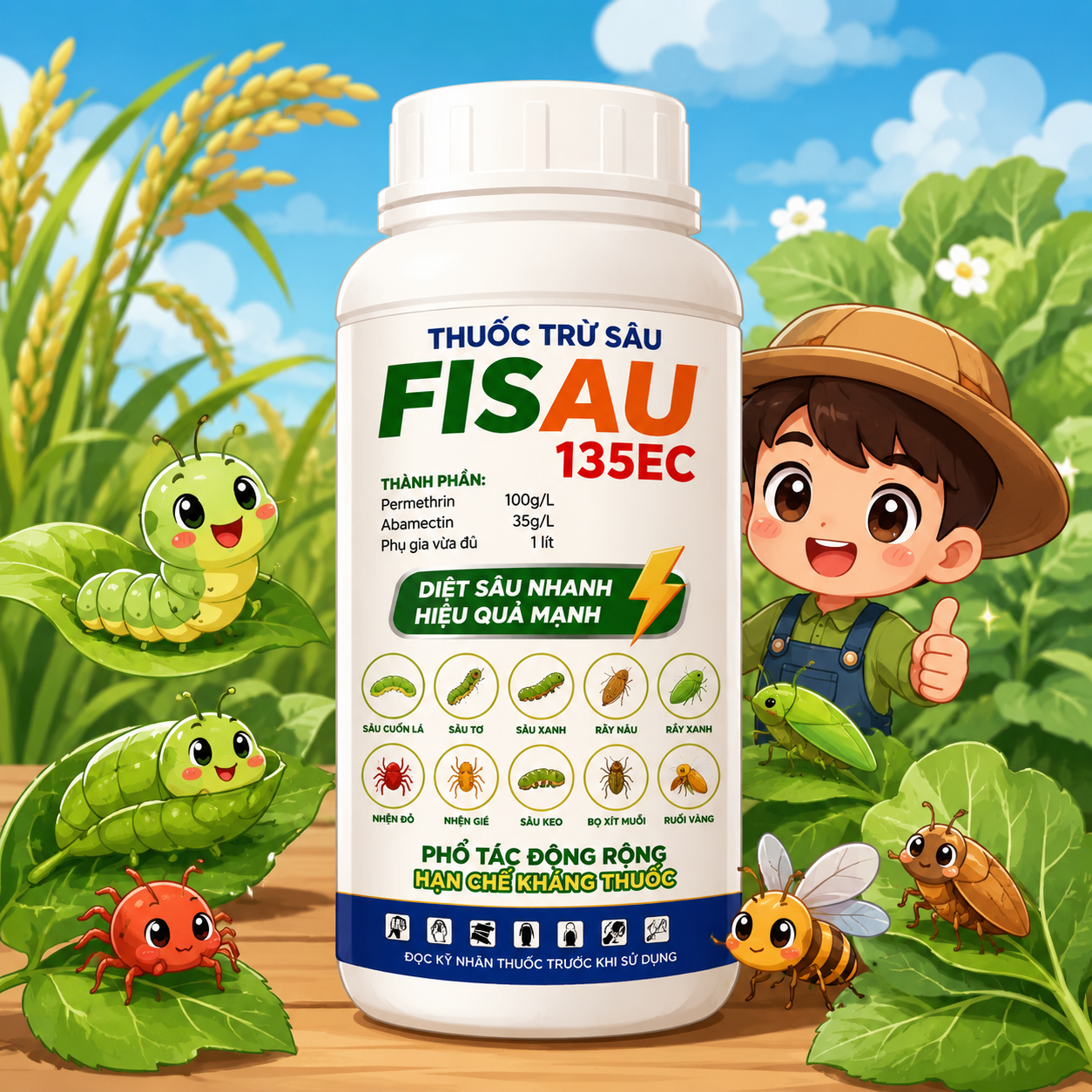 Thuốc Trừ Sâu FISAU 135EC – Giải Pháp Hiệu Quả Phòng Trừ Nhiều Loại Sâu Hại Trên Cây Trồng