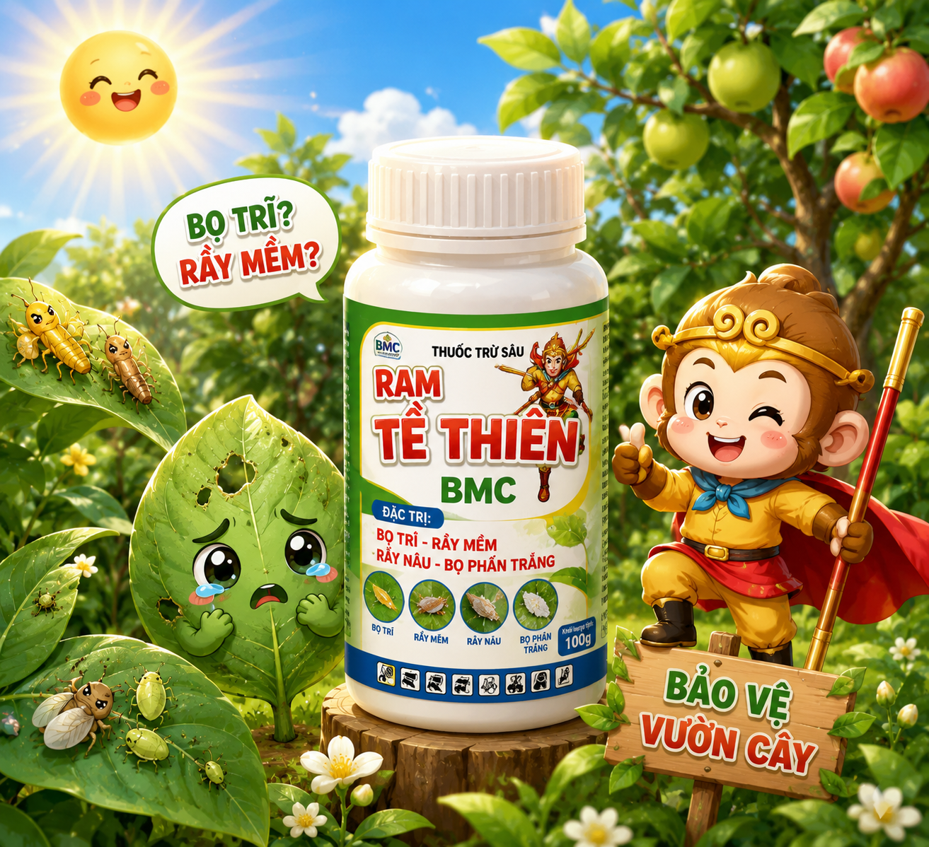 Thuốc trừ sâu RAM TỀ THIÊN BMC – Giải pháp hỗ trợ kiểm soát bọ trĩ, rầy mềm và côn trùng chích hút trên cây trồng