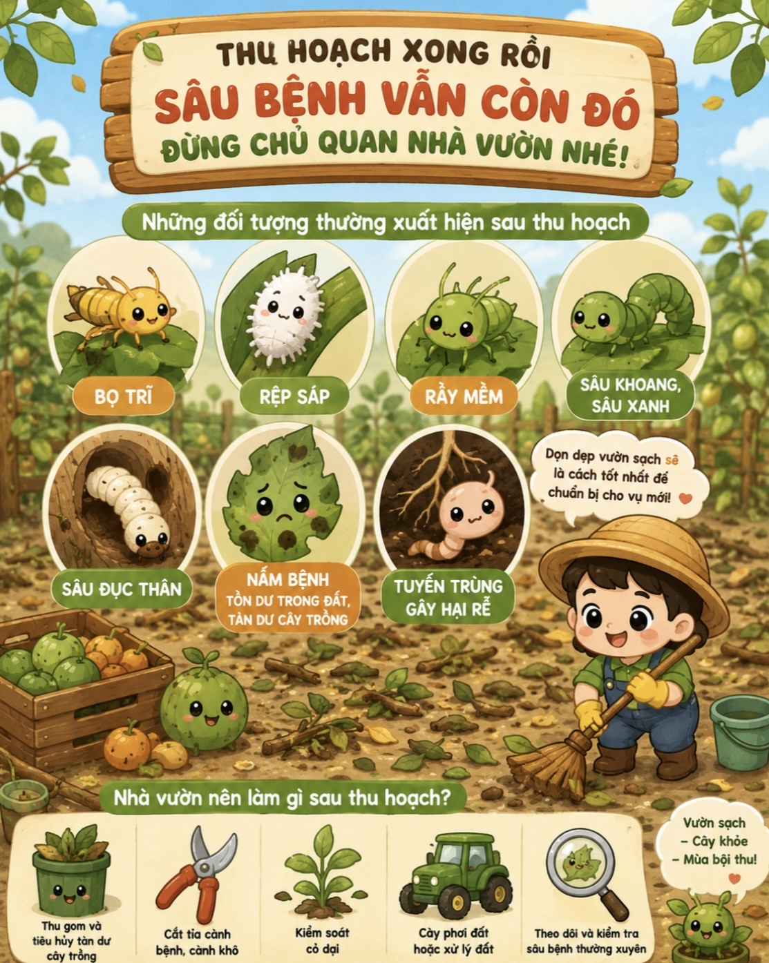 Những Đối Tượng Sâu Bệnh Thường Xuất Hiện Sau Thu Hoạch Mà Nhà Vườn Không Nên Chủ Quan