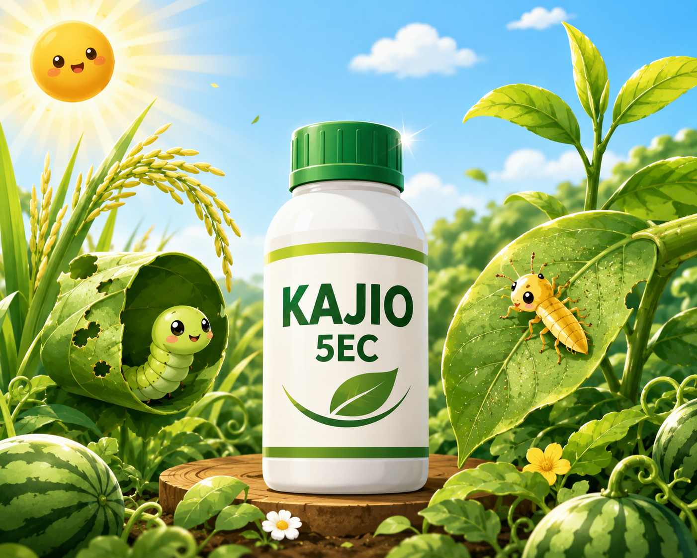 Thuốc trừ sâu sinh học KAJIO 5EC – Giải pháp hỗ trợ quản lý sâu cuốn lá và bọ trĩ trên cây trồng