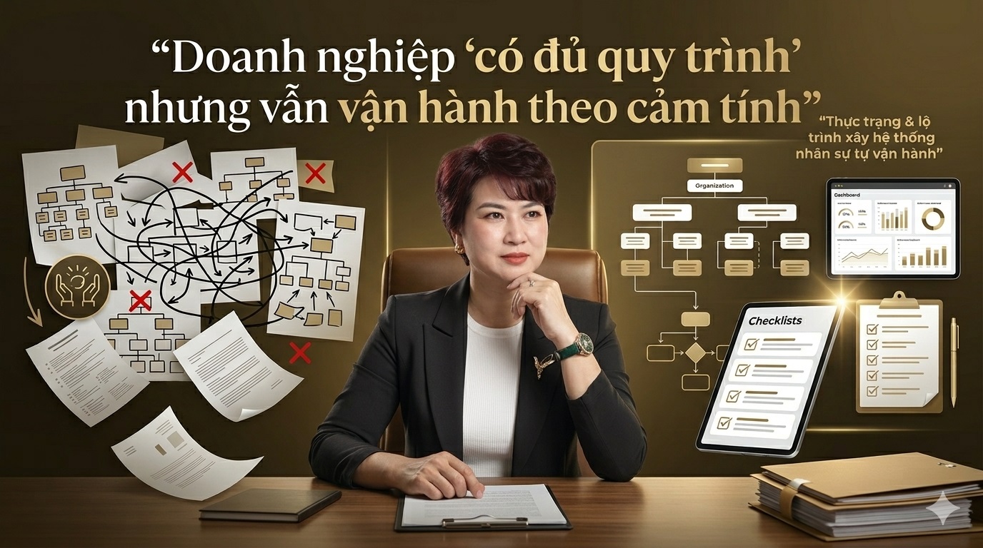 Doanh nghiệp “có đủ quy trình” nhưng vẫn vận hành theo cảm tính: Thực trạng và lộ trình xây hệ thống nhân sự tự vận hành