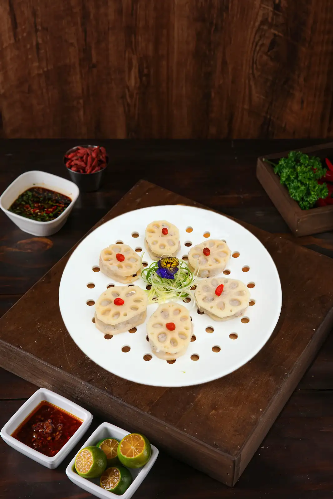 Củ Sen Nhân Tôm - (Lotus Root Stuffed with Shrimp)