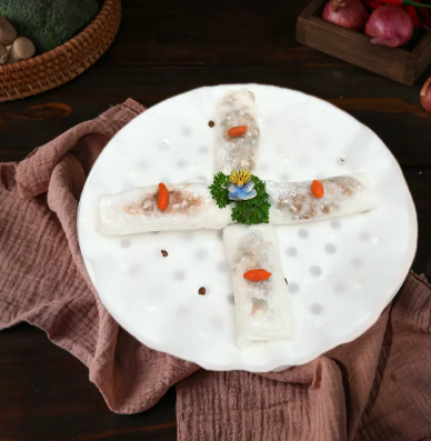 Bánh Cuốn Nấm Chay - (Vegetarian Mushroom Rolls)