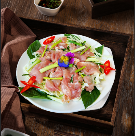 Gà Hấp Lá Quế-(Steamed Chicken with Basil Leaves)