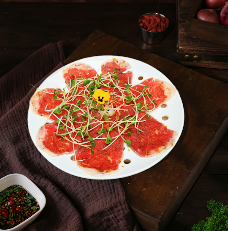 Gầu Bò Hấp Cải Mầm-(Steamed Beef Brisket with Sprouts)