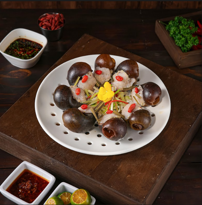 Ốc Bươu Nhồi Thịt - (Stuffed Apple Snails with Minced Pork)